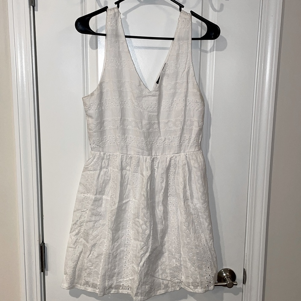 White lace overlay dress